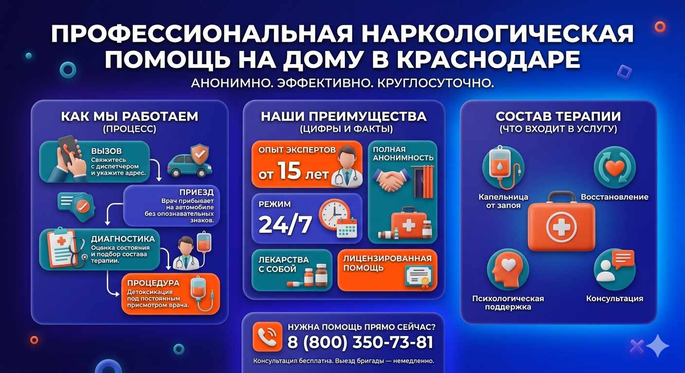 Инфографика о принципах лечения алкоголизма на дому в Ивантеевке: этапы вызова нарколога, преимущества анонимной детоксикации и состав медицинской помощи.